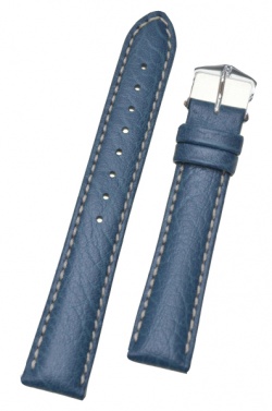 Hirsch 'Jumper' Blue Leather Strap, 20mm - 04402080-2-20