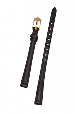 Hirsch 'Camelgrain' L 12mm Black Leather Strap - 01009050-1-12