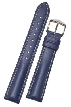Hirsch 'Heavy Calf' 22mm Blue Leather Strap  - 01475080-2-22
