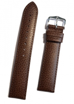 Hirsch 'Kansas' Brown Calf Leather Strap, 16mm - 01502010-2-16