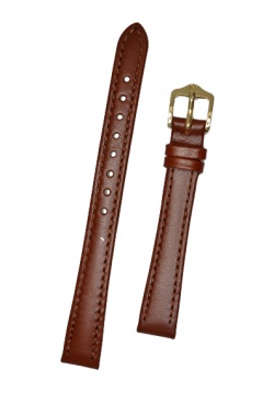 Hirsch 'Osiris' Middle Brown Leather Strap, 12mm - 03475115-1-12