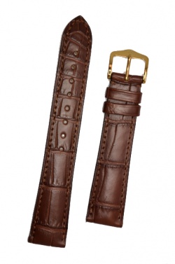 Hirsch 'London' L Brown Leather Strap, 18mm - 04207019-1-18