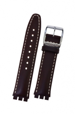 Swatch Brown Leather Irony Watch Strap 'Uomo D' Onore' - AYGS431
