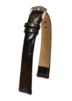 Hirsch 'Duchess' Black Leather Strap, 12mm - 02728150-2-12