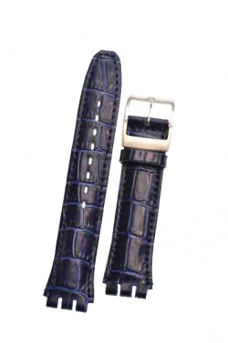 Swatch Navy Blue Leather Irony Watch Strap 'Navy' - navyblueirony