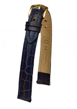 Hirsch 'Aristocrat' 16mm Blue ,M, Leather Strap  - 03828180-1-16