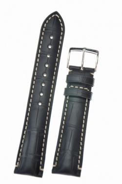 Hirsch 'Viscount' Black Leather Strap, 18mm - 10270759-2-18
