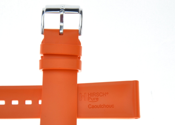 Hirsch Pure 20mm Orange Rubber Strap 40538876-2-20