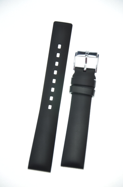 Hirsch Pure M 20mm Black Rubber Strap 40418850-2-20