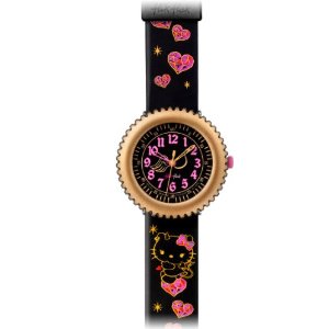 Girls Flik Flak Devilish Hello Kitty Strap Watch - FFL006
