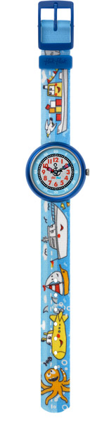 Boys Flik Flak Sea Anchor Strap Watch - FBN061