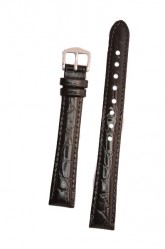 Hirsch 'Crocograin' Black Leather Strap, 8mm