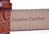 Padded Crocodile Tan Leather Watch Strap 16mm