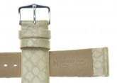 Hirsch 'Pythea Pearl'  20mm  Pearl Leather Strap 