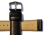 Hirsch 'Merino-Artisan' Black Leather Strap, 18mm