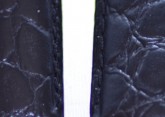 Padded Crocodile Black Leather Watch Strap 16mm
