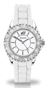 Ladies Sekonda 'Cloud' Quartz White Rubber Strap 4304