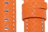 Hirsch 'Carbon' High Tech 20mm Orange Leather Strap 