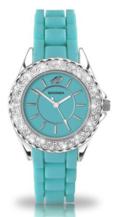 Ladies Sekonda Quartz 'Aqua' Light Blue Rubber Strap 4314