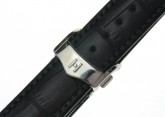Hirsch 'Lord' Black Leather Strap, 18mm