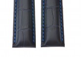Hirsch 'Grand Duke' High Tech 20mm Navy Blue Leather Strap 