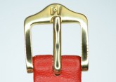 Hirsch 'Diamond calf'' Red Leather Strap,L, 18mm