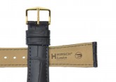 Hirsch 'London' M Black Leather Strap, 16mm