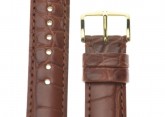 Hirsch 'Genuine Alligator' M 18mm  Golden Brown Leather Strap 