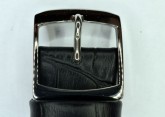 Hirsch Havanna, Watch Strap for Swatch Chronos in Black, 19mm, Steel Buckle 
