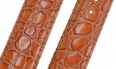 Padded Crocodile Tan Leather Watch Strap 16mm