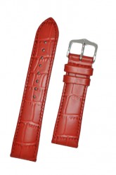 Hirsch 'LouisianaLook' M Red Leather Strap, 24mm