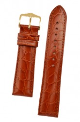 Hirsch 'Crocograin' Long Tan Leather Strap, 18mm