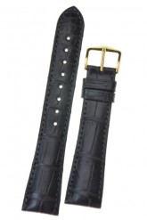 Hirsch 'London' M Black Leather Strap, 16mm