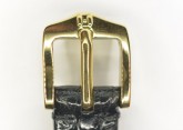 Hirsch 'Genuine Croco' M 14mm Black Leather Strap 
