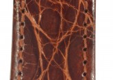 Hirsch 'Genuine Croco' M 15mm Golden Brown Leather Strap
