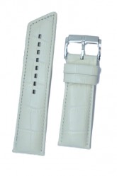 Hirsch 'Princess' White Leather Strap, 24mm
