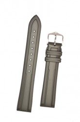 Hirsch 'Hevea' 18mm Premium Grey Rubber Strap 