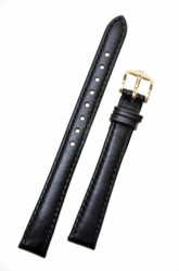 Hirsch 'Osiris' Black Leather Strap, 13mm
