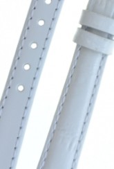 Plain White Leather Watch Strap 14mm
