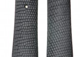 Hirsch 'Lizard' 18mm Long Black Leather Strap 