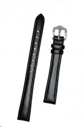 Hirsch 'Osiris' Black Leather Strap, 12mm