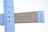 Padded Crocodile light blue Leather Watch Strap 18mm