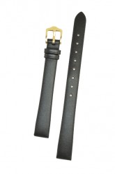 Hirsch 'Italocalf' 14mm ,L, Black Leather Strap