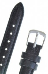 Padded Buffalo Black Leather Watch Strap 10mm