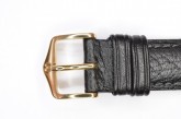 Hirsch 'Camelgrain' 18mm Black Leather Strap 
