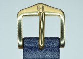 Hirsch 'Diamond calf'' Blue Leather Strap,L, 16mm