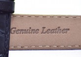 Padded Crocodile Black Leather Watch Strap 16mm
