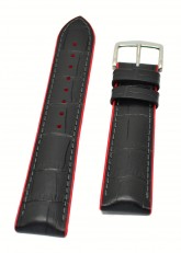 Hirsch 'Andy' Performance 22mm Black and Red Strap