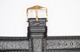 Hirsch 'Camelgrain' 18mm Black Leather Strap 