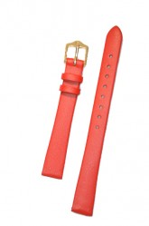 Hirsch 'Diamond calf'' Red Leather Strap,L, 18mm